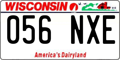 WI license plate 056NXE