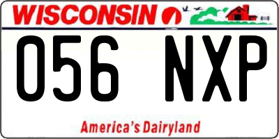 WI license plate 056NXP