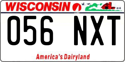 WI license plate 056NXT