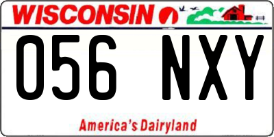WI license plate 056NXY