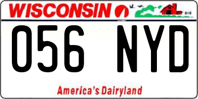 WI license plate 056NYD