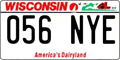 WI license plate 056NYE