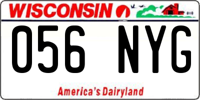 WI license plate 056NYG