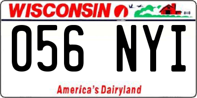 WI license plate 056NYI