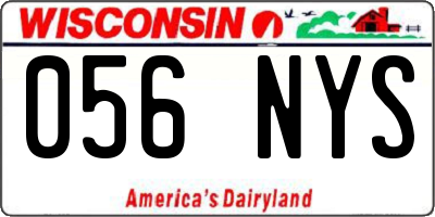 WI license plate 056NYS