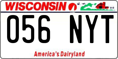 WI license plate 056NYT