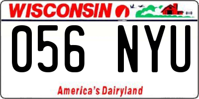 WI license plate 056NYU