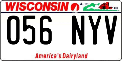 WI license plate 056NYV