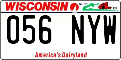 WI license plate 056NYW
