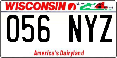 WI license plate 056NYZ