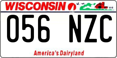 WI license plate 056NZC