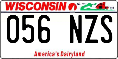 WI license plate 056NZS