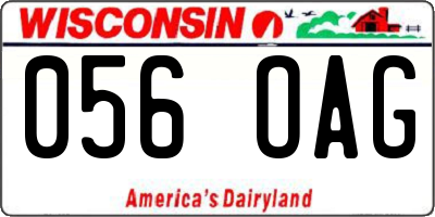 WI license plate 056OAG