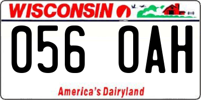 WI license plate 056OAH