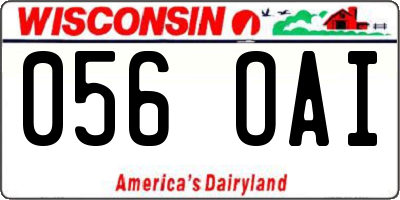 WI license plate 056OAI
