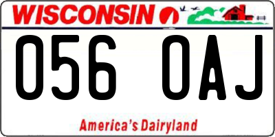 WI license plate 056OAJ