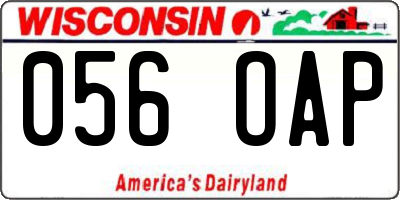 WI license plate 056OAP