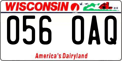 WI license plate 056OAQ