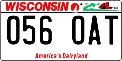 WI license plate 056OAT