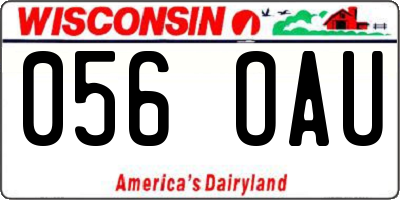 WI license plate 056OAU