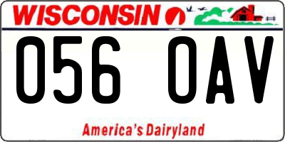 WI license plate 056OAV