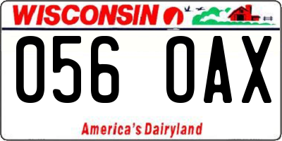 WI license plate 056OAX