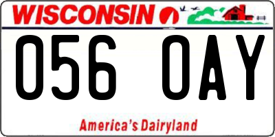 WI license plate 056OAY