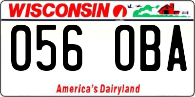 WI license plate 056OBA