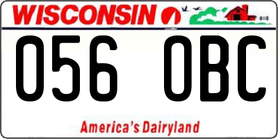 WI license plate 056OBC