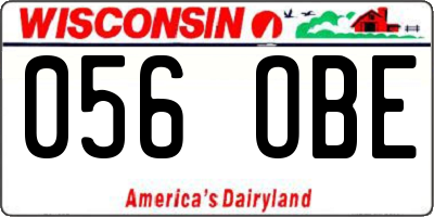 WI license plate 056OBE
