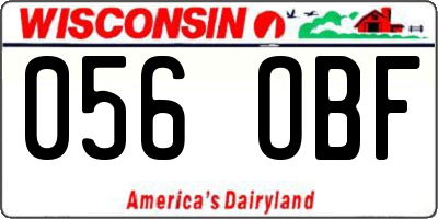 WI license plate 056OBF