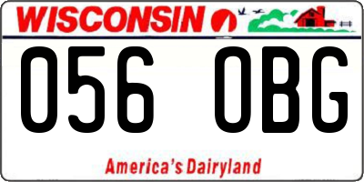 WI license plate 056OBG