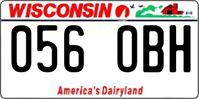 WI license plate 056OBH