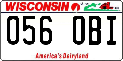 WI license plate 056OBI