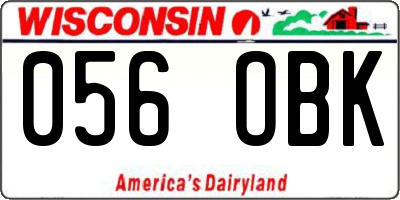 WI license plate 056OBK