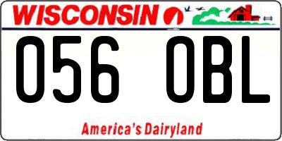 WI license plate 056OBL