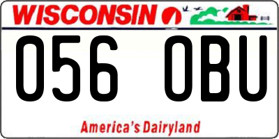 WI license plate 056OBU