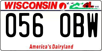 WI license plate 056OBW