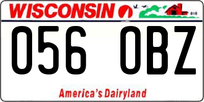 WI license plate 056OBZ