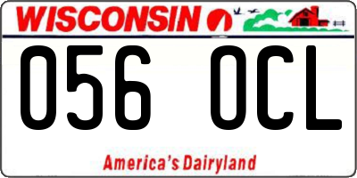 WI license plate 056OCL