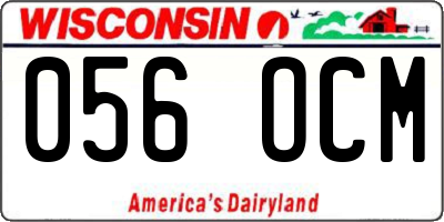 WI license plate 056OCM