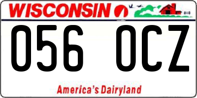 WI license plate 056OCZ