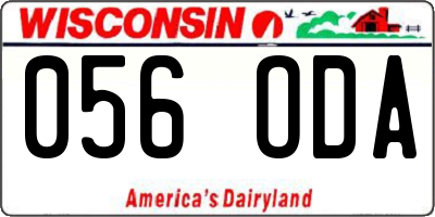WI license plate 056ODA