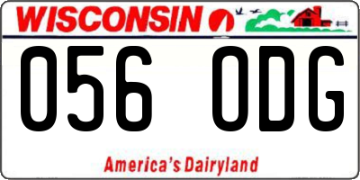 WI license plate 056ODG