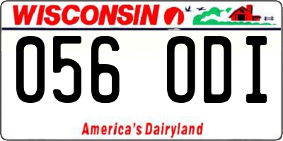 WI license plate 056ODI