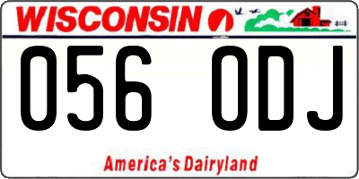 WI license plate 056ODJ