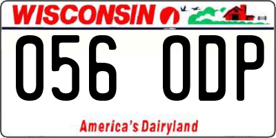 WI license plate 056ODP