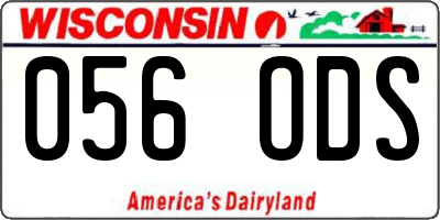 WI license plate 056ODS