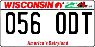 WI license plate 056ODT