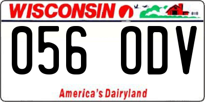 WI license plate 056ODV
